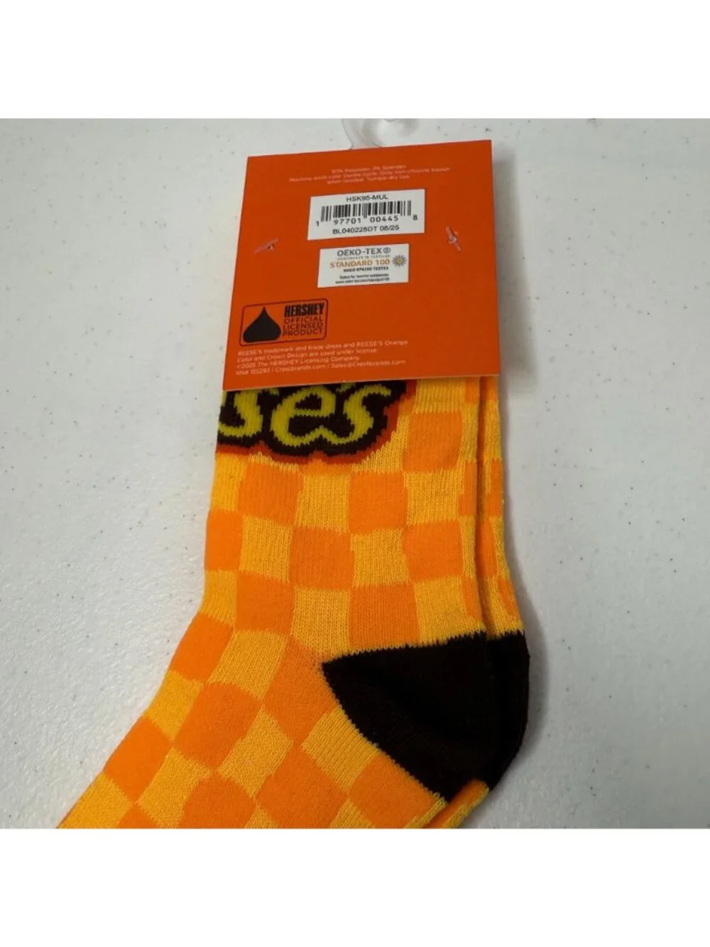 Reese's Peanut Butter Cup Kids Crew Socks Orange Size 9-3.5 NWT
